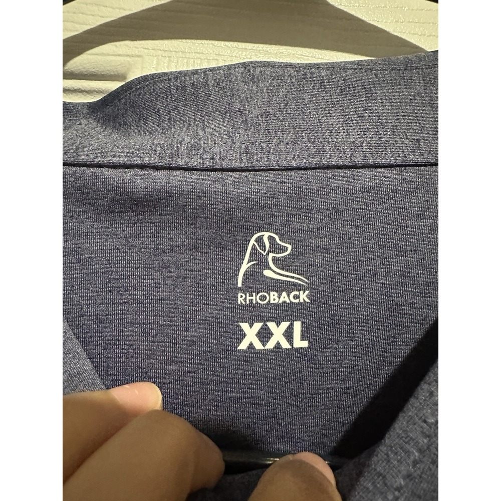 Rhoback The Big Easy Long Sleeve Performance Polo Blue XXL - Picture 8 of 9